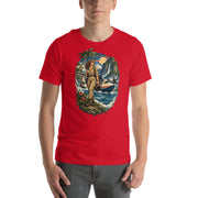 Vintage aviation pin-up T-shirt Edition 12, Red front product mockup