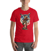 Vintage aviation pin-up T-shirt Edition 13, Red front product mockup