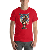 Vintage aviation pin-up T-shirt Edition 13, Red front product mockup