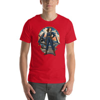Vintage aviation pin-up T-shirt Edition 11, Red front product mockup
