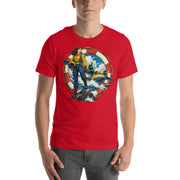 Vintage aviation pin-up T-shirt Edition 14, Red front product mockup