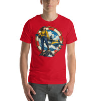 Vintage aviation pin-up T-shirt Edition 14, Red front product mockup
