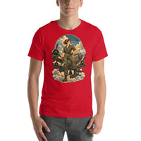 Vintage aviation pin-up T-shirt Edition 16, Red front product mockup