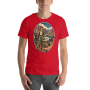 Vintage aviation pin-up T-shirt Edition 18, Red front product mockup