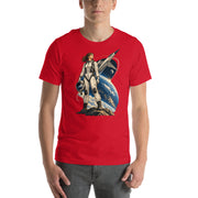 Vintage aviation pin-up T-shirt Edition 41, Red front product mockup