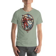 Vintage aviation pin-up T-shirt Edition 07, Sage front product mockup