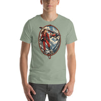 Vintage aviation pin-up T-shirt Edition 07, Sage front product mockup