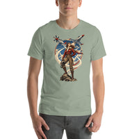 Vintage aviation pin-up T-shirt Edition 13, Sage front product mockup