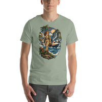 Vintage aviation pin-up T-shirt Edition 12, Sage front product mockup