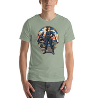 Vintage aviation pin-up T-shirt Edition 11, Sage front product mockup