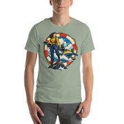 Vintage aviation pin-up T-shirt Edition 14, Sage front product mockup