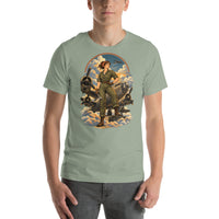 Vintage aviation pin-up T-shirt Edition 16, Sage front product mockup