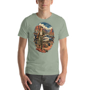 Vintage aviation pin-up T-shirt Edition 18, Sage front product mockup