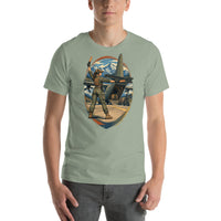 Vintage aviation pin-up T-shirt Edition 21, Sage front product mockup