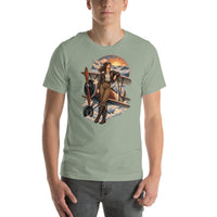 Vintage aviation pin-up T-shirt Edition 22, Sage front product mockup