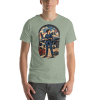 Vintage aviation pin-up T-shirt Edition 23, Sage front product mockup