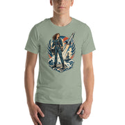 Vintage aviation pin-up T-shirt Edition 25, Sage front product mockup