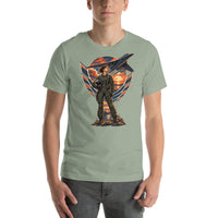 Vintage aviation pin-up T-shirt Edition 27, Sage front product mockup