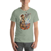 Vintage aviation pin-up T-shirt Edition 26, Sage front product mockup
