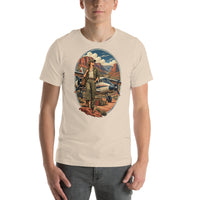 Vintage aviation pin-up T-shirt Edition 18, Soft Cream front product mockup