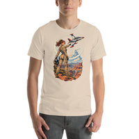 Vintage aviation pin-up T-shirt Edition 26, Soft Cream front product mockup