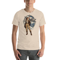 Vintage aviation pin-up T-shirt Edition 38, Soft Cream front product mockup