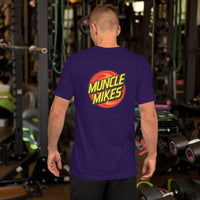 Muncle Mikes Shop Shirt 001 in team purple, back view