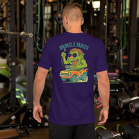 Monster Rods 004 t-shirt in team purple, back view