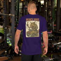 Monster Rods 008 t-shirt in team purple, back view