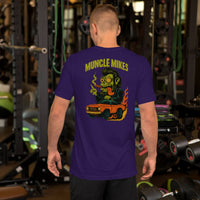 Back view of team purple Monster Rods 013 unisex T-shirt