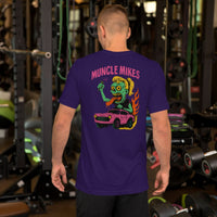 Back view of team purple Monster Rods 014 unisex T-shirt