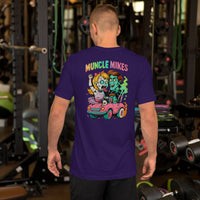 Back view of team purple Monster Rods 016 unisex T-shirt