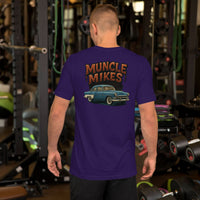 Back view of team purple Victoria Hot Rod unisex T-shirt