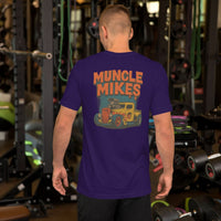 Back view of team purple Rat Rod Truck 001 unisex T-shirt