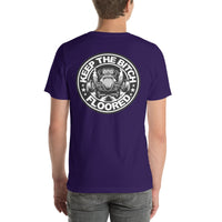 Back view of team purple Keep It Floored unisex T-shirt