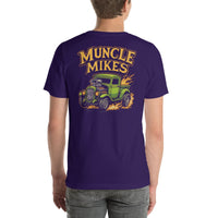 Back view of team purple Rat Rod Truck 002 unisex T-shirt