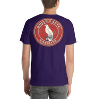 Back view of team purple White Eagle Vintage Gas and Oil unisex T-shirt