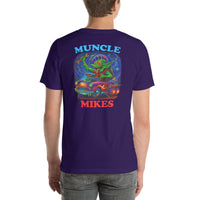 Back view of team purple Monster Rods 019 unisex T-shirt