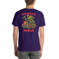 Back view of team purple Monster Rods 021 unisex T-shirt