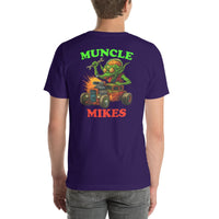 Back view of team purple Monster Rods 023 unisex T-shirt