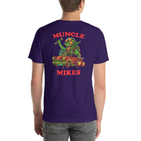 Back view of team purple Monster Rods 024 unisex T-shirt