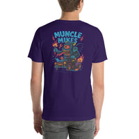 Back view of team purple Monster Rods 032 unisex T-shirt
