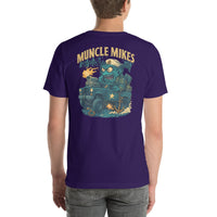 Back view of team purple Monster Rods 041 unisex T-shirt