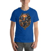 Vintage aviation pin-up T-shirt Edition 01, True Royal front product mockup