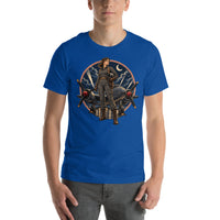 Vintage aviation pin-up T-shirt Edition 04, True Royal front product mockup