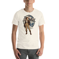 Vintage aviation pin-up T-shirt Edition 38, Vintage White front product mockup