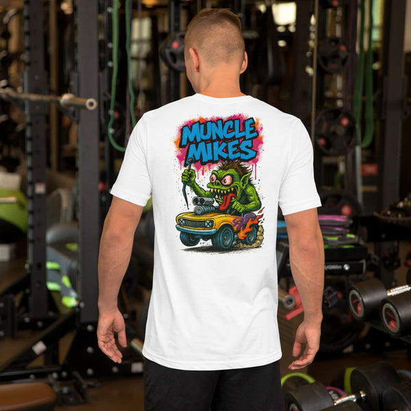 Monster Rods 006 t-shirt in white, back view