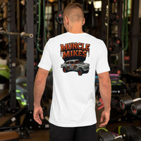 Back view of white Bombs Away Gasser unisex T-shirt
