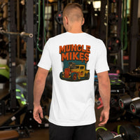 Back view of white Rat Rod Truck 001 unisex T-shirt