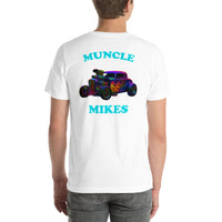 Back view of white Hot Rod 003 unisex T-shirt